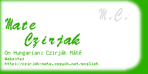 mate czirjak business card